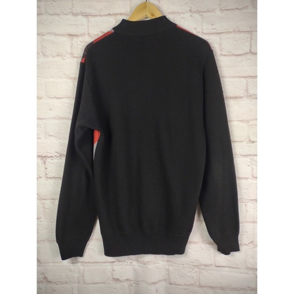 Vintage 90s Phat Farm Argyle Quarter Zip Sweater Size Medium Hip Hop Street Cool - Picture 2 of 6